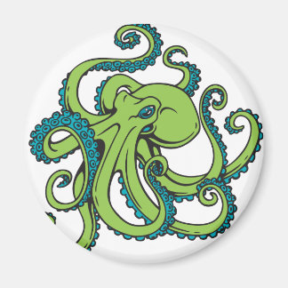 Aimant Octopus vert et bleu