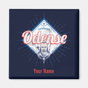 Aimant Odense City Danemark Retro Viking Souvenir Vintage