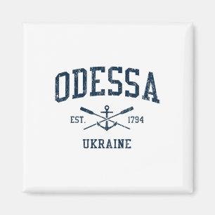 Aimant Odessa Vintage Navy Rames Croisés Et Ancre De Bate