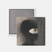 Aimant Odilon Redon Armor. Femme sombre face symbolisme (Recto/Verso)