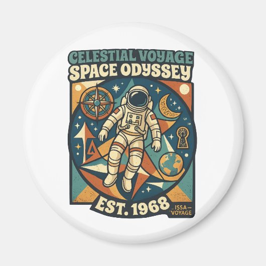 Aimant Odyssée spatiale - Aventure cosmique pour les amou (Devant)