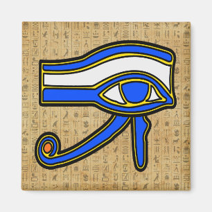 Aimant OEil bleu sur l'aimant des hiéroglyphes
