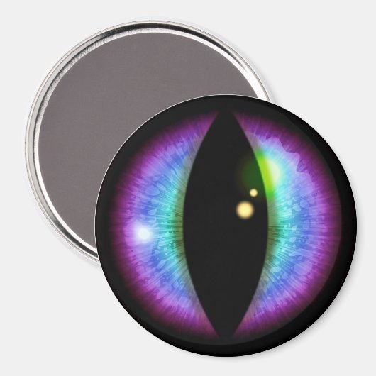 Aimant Oeil de dragons bleu et violet (Recto/Verso)