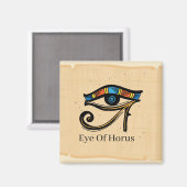 Aimant OEil de Horus sur papyrus, hiéroglyphes égyptiens (Recto/Verso)