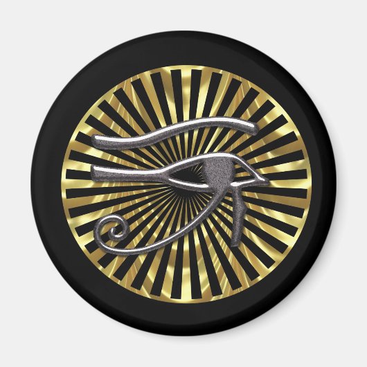 Aimant OEil égyptien d'or et de noir (Devant)
