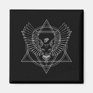 Aimant Oeil Horus Et Chat Égyptiens Avec Ailes Pour Homme