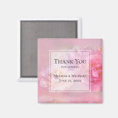 Aimant Oeillets Jolies Roses Merci Photo Élégant (Recto/Verso)