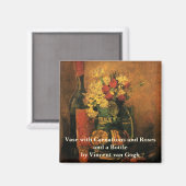 Aimant Œillets, roses et un flacon par Vincent van Gogh (Recto/Verso)