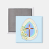 Aimant Oeuf de fenêtre et croix (Recto/Verso)