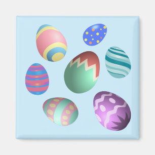 Aimant Oeuf de Pâques Bleu Fête de Pâques Oeuf de Pâques 