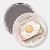 Aimant Œuf sur le plat sur toast (Recto/Verso)