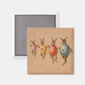 Aimant Oeufs dansants lapins de Pâques (Recto/Verso)