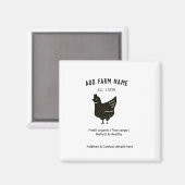 Aimant OEufs de poulet fermier ajouter nom année adresse (Recto/Verso)