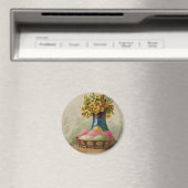 Aimant Oeufs Pâques Panier Fleurs Antique (In Situ (Lave-vaisselle))