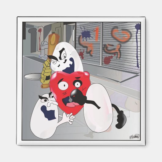 Aimant "Oeufs sont mauvais pour votre coeur"-Refrigerator (Devant)