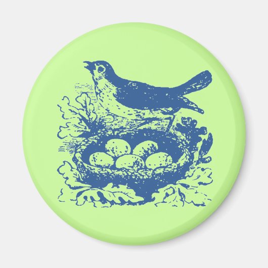 Aimant OEufs vintages et nid (Devant)