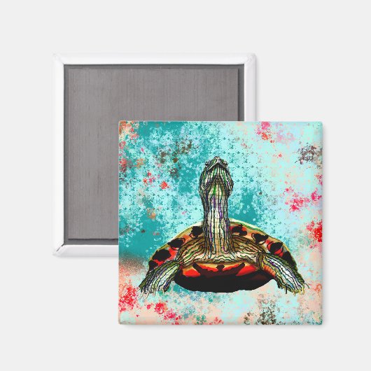 Aimant Oeuvre Abstraite de tortue (Recto/Verso)