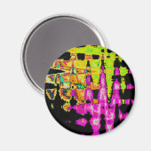 Aimant Oeuvre d'aquarelle unique : violet, noir et chaux (Recto/Verso)