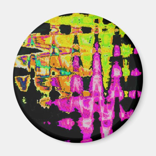 Aimant Oeuvre d'aquarelle unique : violet, noir et chaux (Devant)