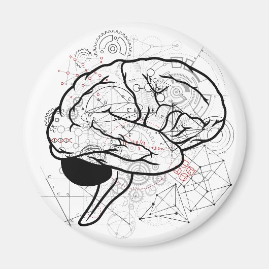 Aimant Œuvre d'art créative sur le thème de la science po (Devant)