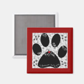 Aimant Oeuvre d'art de Paw Cat (Recto/Verso)