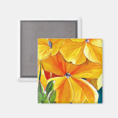 Aimant Œuvre d'art florale originale aquarelle de giroflé (Recto/Verso)