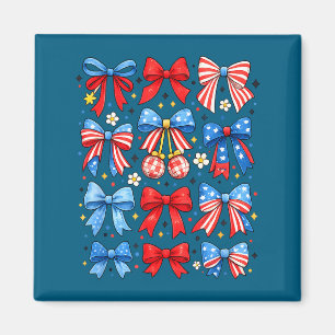Aimant Œuvre d'art patriotique rouge blanc bleu Coquette