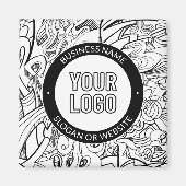 Aimant OEuvre de ligne moderne et votre logo avec texte m (Devant)