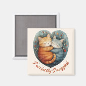 Aimant Oeuvre D'Oeuvre De Cuddling De Chatons À La Manipu (Recto/Verso)