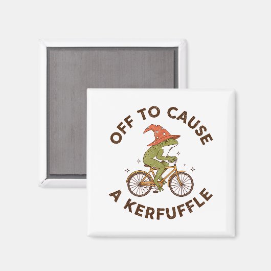 Aimant Off To Cause A Kerfuffle Funny Cowboy Frog Meme (Recto/Verso)