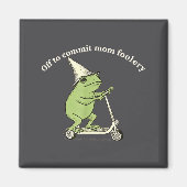 Aimant Off To Commit Mom Foolery Funny Frog Meme  (Devant)