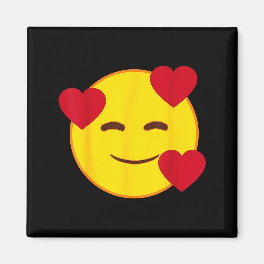 Aimant Official Emoji Floating Hearts Yellow Smile Face (Devant)