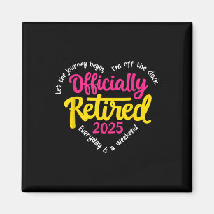 Aimant Officiellement Retraité 2025 Heart Men Femmes
