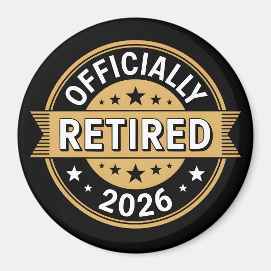 Aimant Officiellement retraité 2026 (Devant)