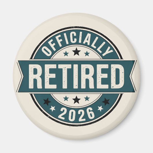 Aimant Officiellement retraité 2026 (Devant)