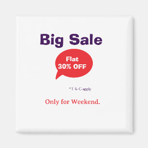 Aimant Offre de remise grande vente week-end magasin soci