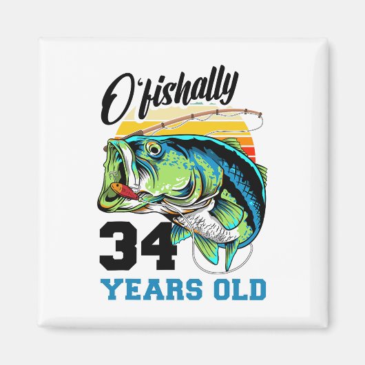 Aimant Ofish &#; Years Old &#; Birthday Fishing B (Devant)