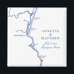 Aimant Ogunquit Maine Map Élégant Mariage Faveur<br><div class="desc">Ces magnets de mariage Ogunquit, Maine map sont parfaits pour accueillir vos invités hors de la ville avec des cadeaux de bienvenue, ou les customiser pour votre mariage. Le coeur est sur Cliff House Maine, mais vous pouvez déplacer le coeur en cliquant sur "Modifier en utilisant l'outil de conception" sous...</div>