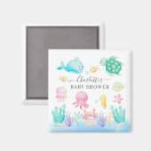 Aimant Oh Bébé Sous Le Baby shower De Mer (Recto/Verso)