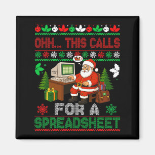 Aimant Oh ceci nécessite un pull de Noël de tableur