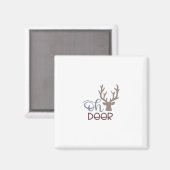 Aimant Oh Cerf Design Rétro Classique (Recto/Verso)