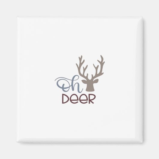 Aimant Oh Cerf Design Rétro Classique (Devant)