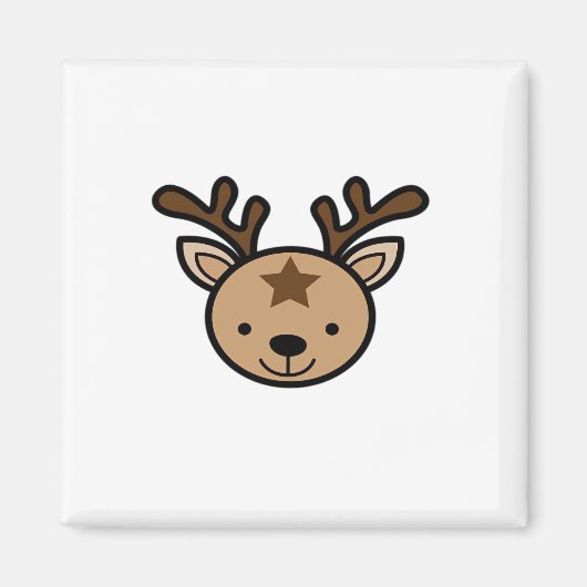 Aimant Oh Cerf Mignon Design Minimaliste (Devant)