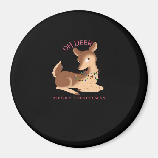 Aimant Oh Cerf Noël Design Moderne (Devant)