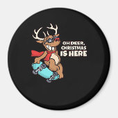 Aimant Oh Deer Christmas Celebration Holiday Design (Devant)