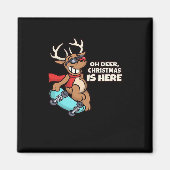Aimant Oh Deer Christmas Celebration Holiday Design  (Devant)
