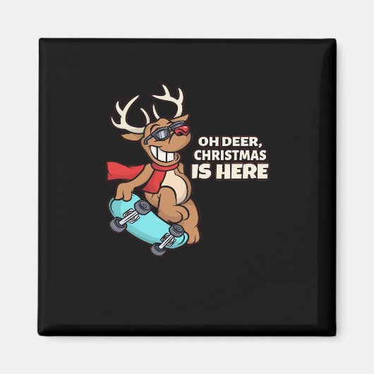 Aimant Oh Deer Christmas Celebration Holiday Design (Devant)