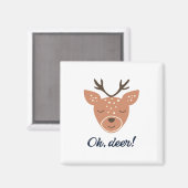 Aimant Oh Deer Deer Love Save The Deer Creative Design  (Recto/Verso)