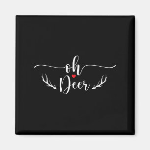 Aimant Oh Deer, Drôle Graphique, Coeur, Antlers de Cerfs,