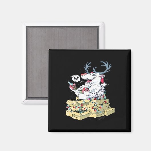 Aimant Oh Deer Drunk Reindeer Celebrating Christmas Festi (Recto/Verso)